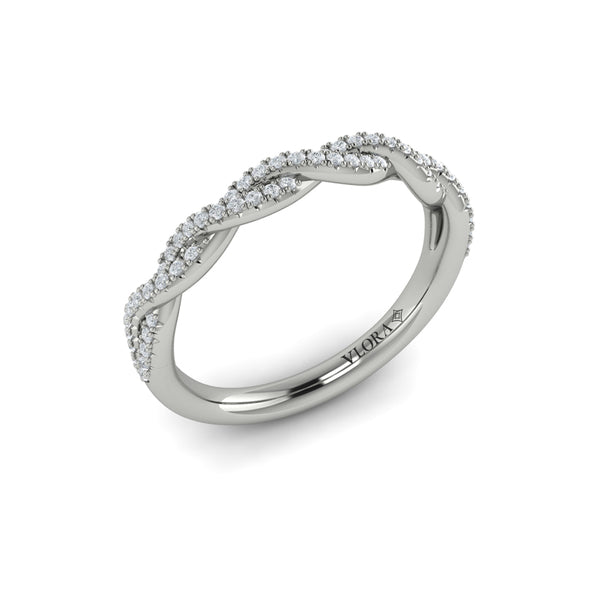 Matching Band for Twist Diamond Engagement Ring with Hidden Halo