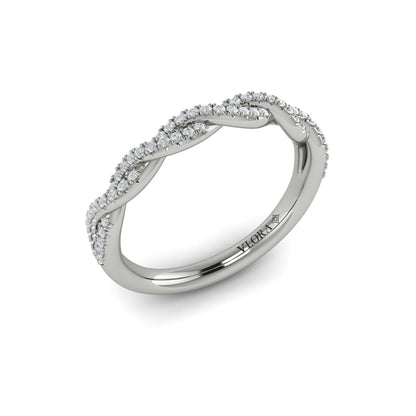 Matching Band for Twist Diamond Engagement Ring with Hidden Halo