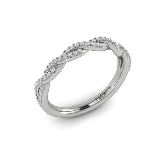 Matching Band for Twist Diamond Engagement Ring with Hidden Halo