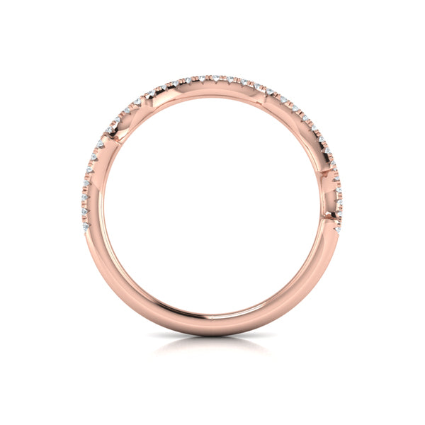 Matching Bands Wedding Band in 14K Rose Gold by Vlora Bridal