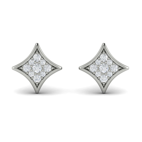 Channel Set Diamond Vlora Star Stud Earrings