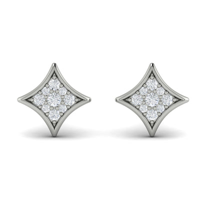 Channel Set Diamond Vlora Star Stud Earrings
