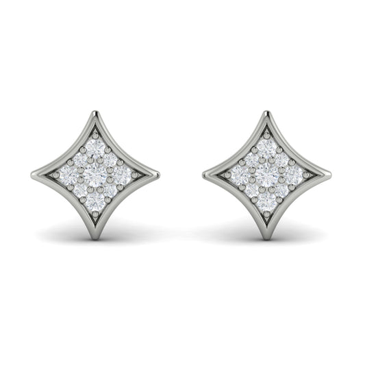 Channel Set Diamond Vlora Star Stud Earrings