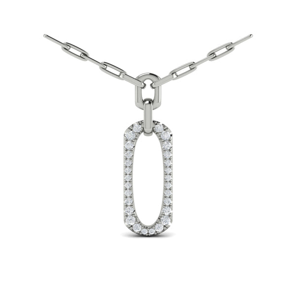 Diamond North South Open Oval Link Necklace