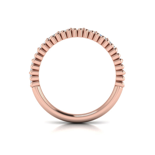 Baguette Diamond Beaded Edge Band