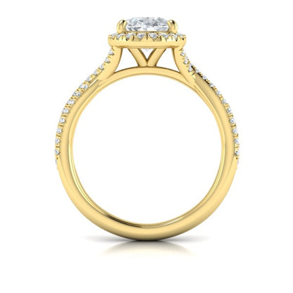 Entwined Oval Halo Engagement Ring