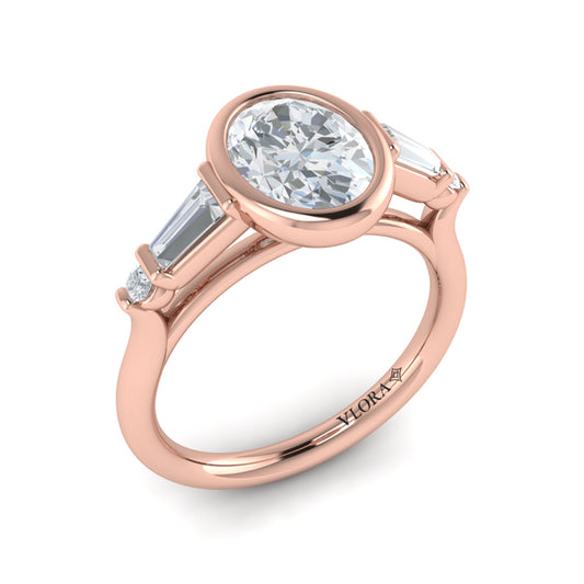 Faceted Elegance Engagement Ring
