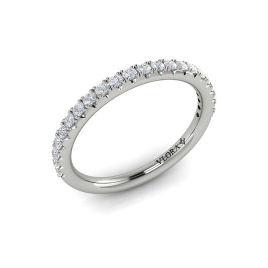 Matching Band for Modern Vintage Solitaire Engagement Ring with Hidden Halo