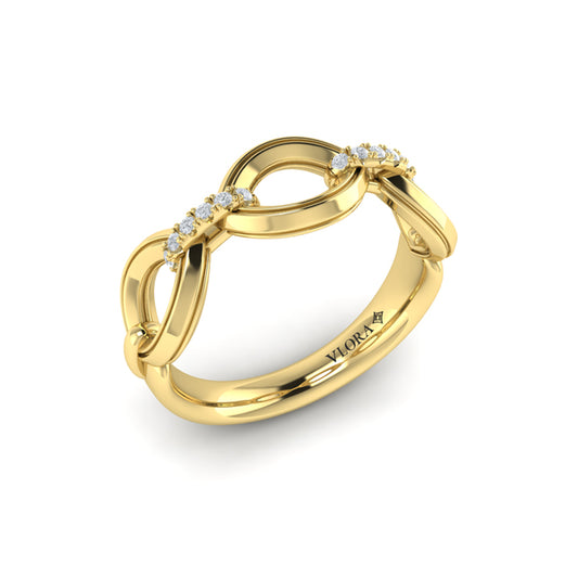 Open Navette Silhouette wtih Diamond Accent Ring