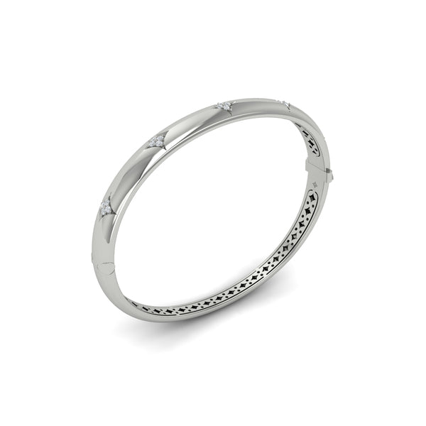 Diamond Vlora Star Hinged Bangle