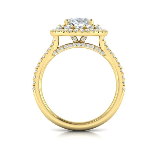 Grand Double Halo Oval Engagement Ring