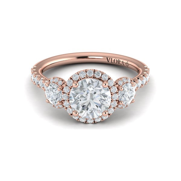 Triple Halo Round Engagement Ring