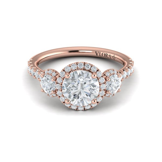 Triple Halo Round Engagement Ring