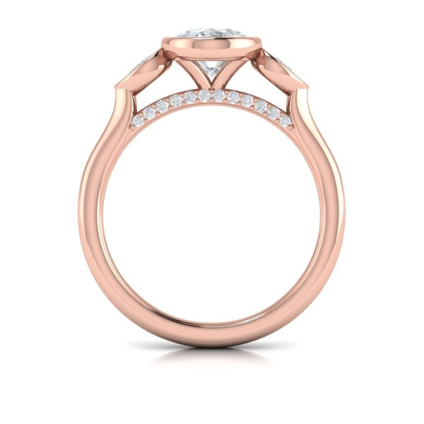 Streamlined Oval Bezel Engagement Ring