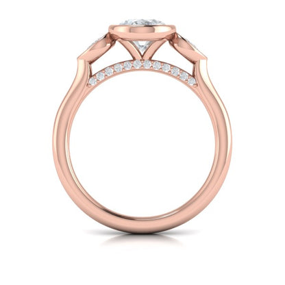 Streamlined Oval Bezel Engagement Ring
