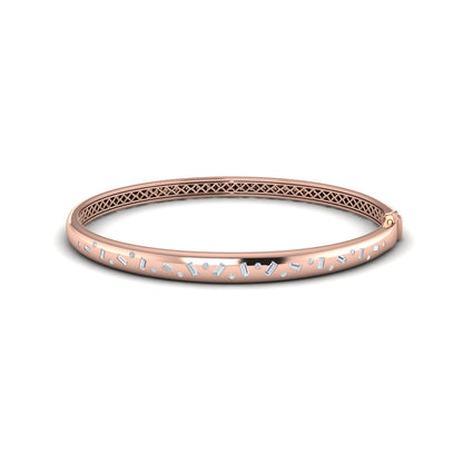 Baguette and Round Diamond Confetti Bangle