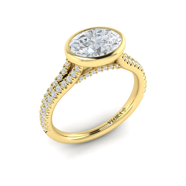 Horizon Oval Bezel Engagement Ring