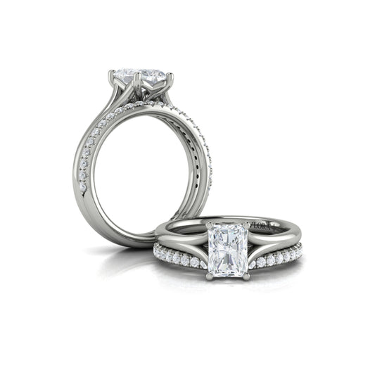 Solitaire Emerald Cut Engagement Ring
