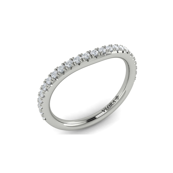 Matching Bands Wedding Band in 14K White Gold by Vlora Bridal