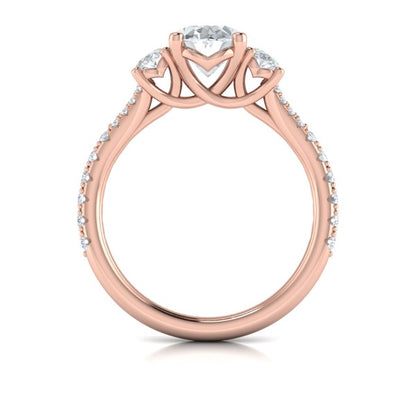Embrace Oval Trilogy Engagement Ring