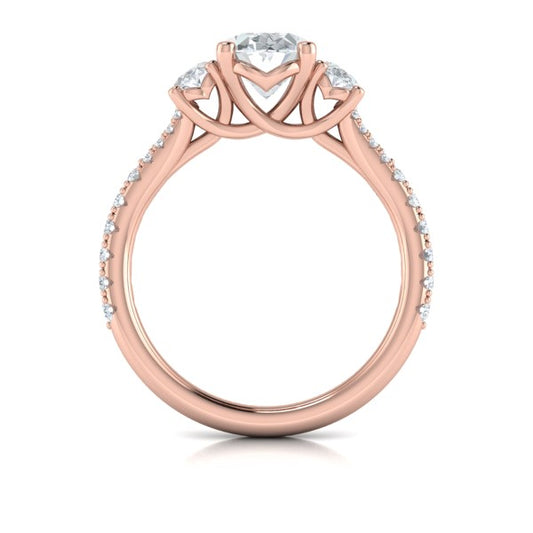Embrace Oval Trilogy Engagement Ring