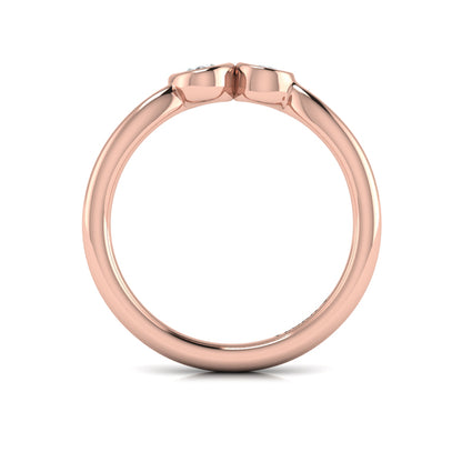 Bezel‑Set Pear and Oval Diamond  Bypass Ring