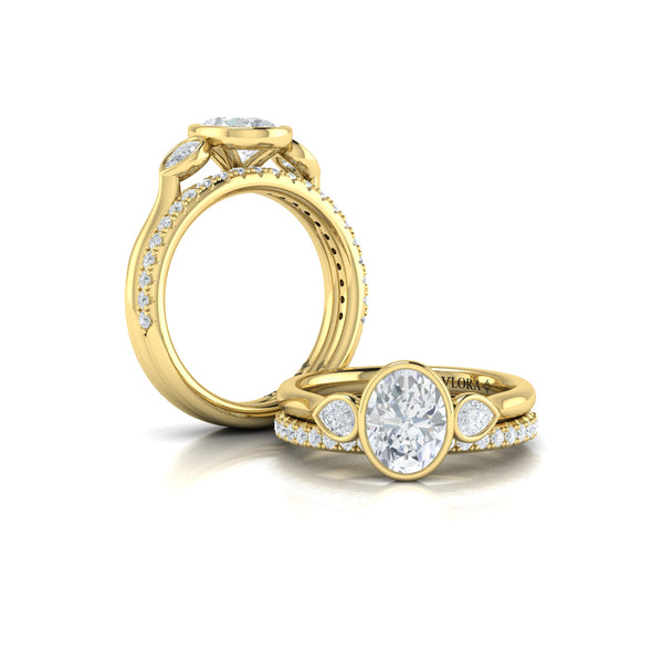 Matching Bands Wedding Band in 14K Yellow Gold by Vlora Bridal