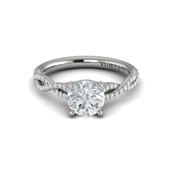 Round Classic Engagement Ring in Platinum by Vlora Bridal