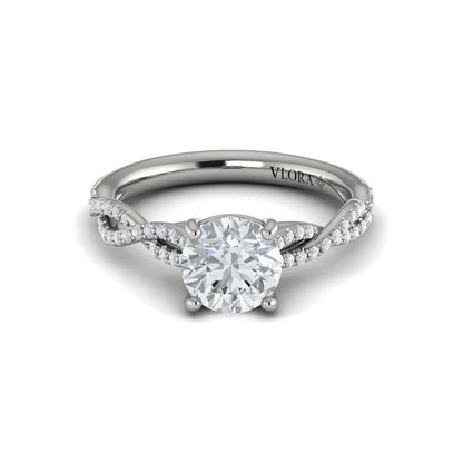 Round Classic Engagement Ring in Platinum by Vlora Bridal
