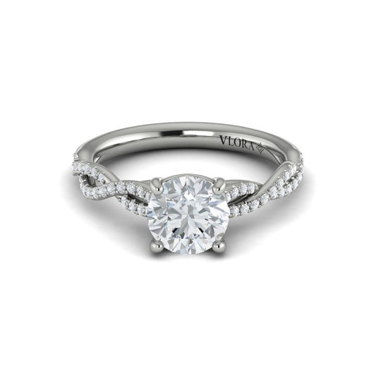 Round Classic Engagement Ring in Platinum by Vlora Bridal