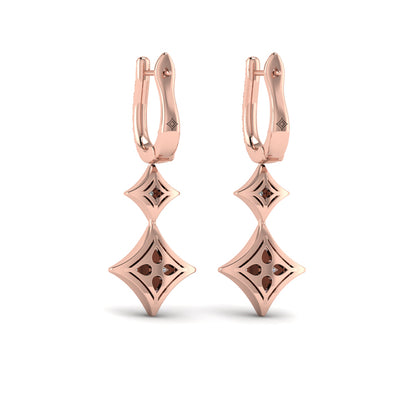 Diamond Double Vlora Star Drop Huggie Earrings