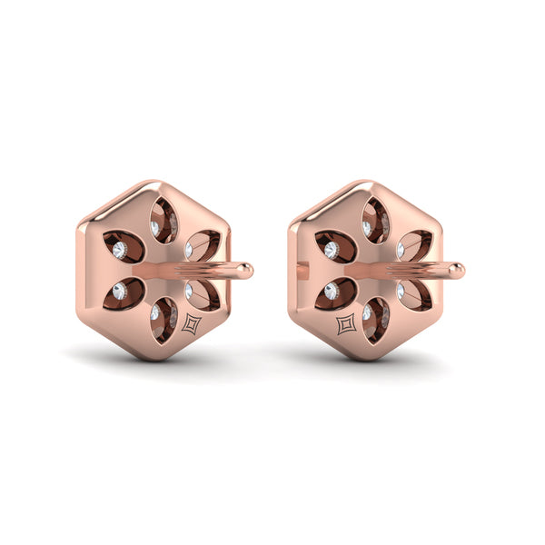 Diamond Cluster Honeycomb Stud Earrings