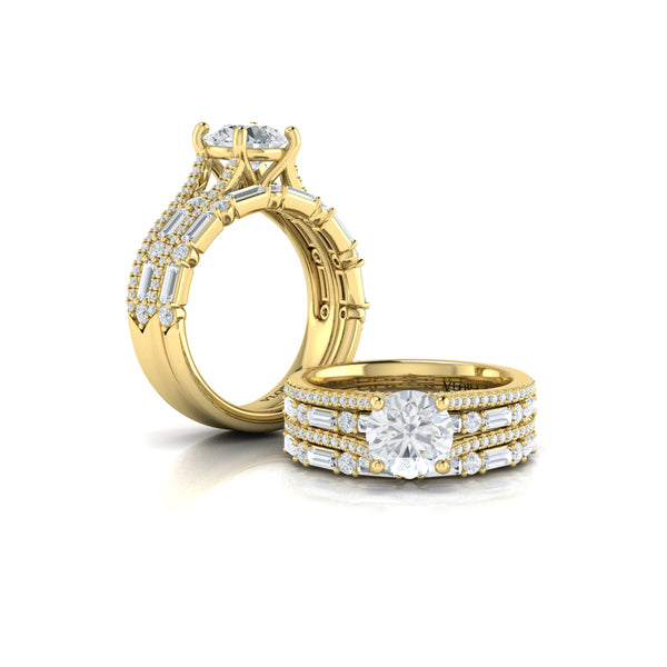Matching Bands Wedding Band in 14K Yellow Gold by Vlora Bridal