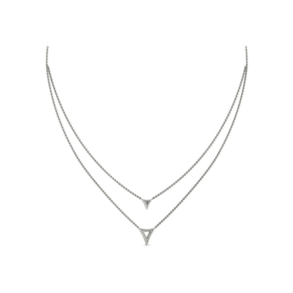 Diamond Open Trinity Two Row Necklace