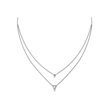 Diamond Open Trinity Two Row Necklace