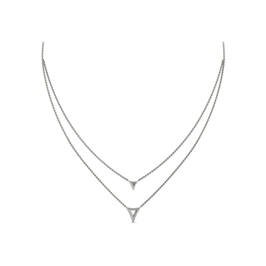 Diamond Open Trinity Two Row Necklace