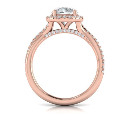 Entwined Halo Round Engagement Ring