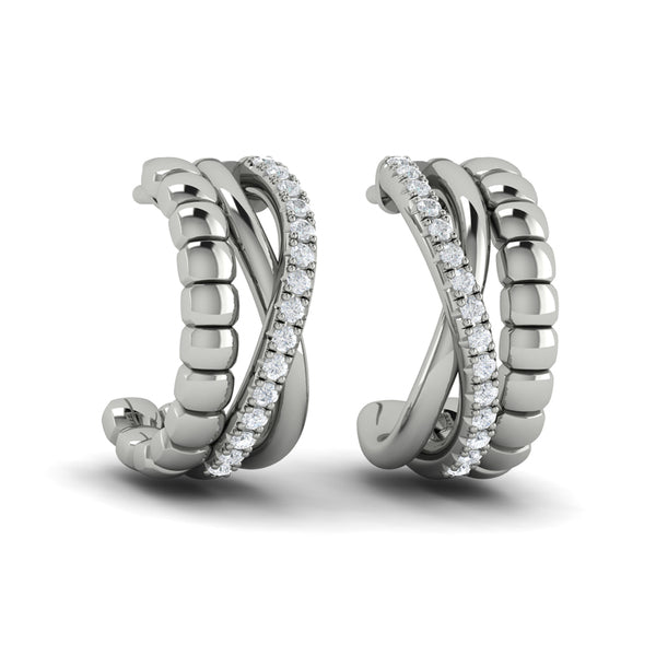 Crossed Hoop Earrings