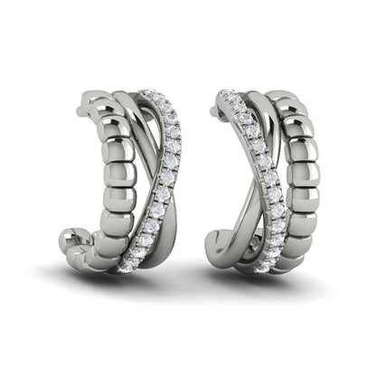 Crossed Hoop Earrings