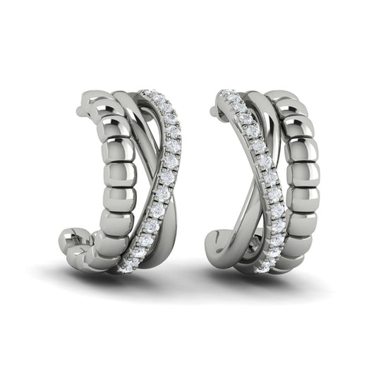 Crossed Hoop Earrings