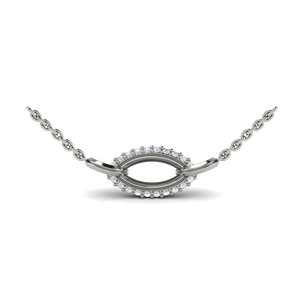 Open Navette Silhouette wtih Diamond Accent Pendant
