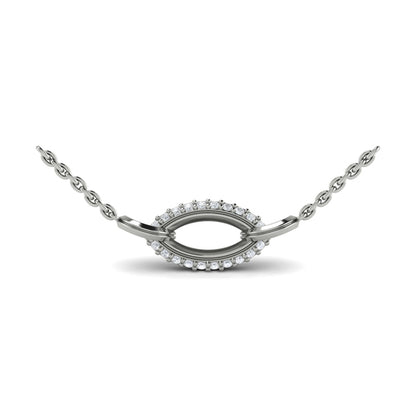 Open Navette Silhouette wtih Diamond Accent Pendant