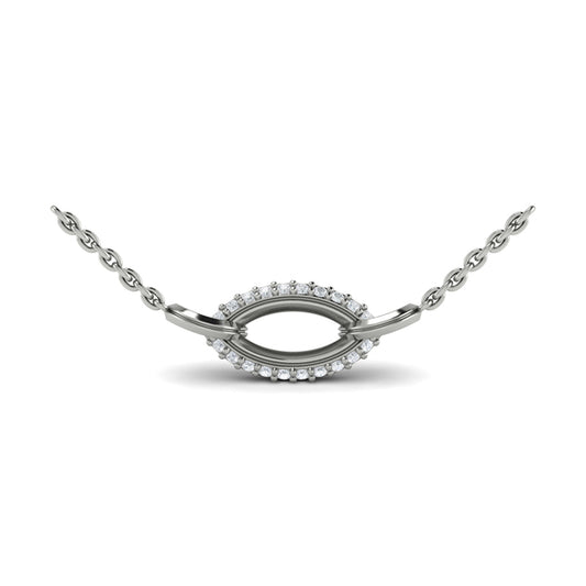 Open Navette Silhouette wtih Diamond Accent Pendant