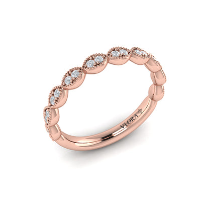 Matching Bands Wedding Band in 14K Rose Gold by Vlora Bridal