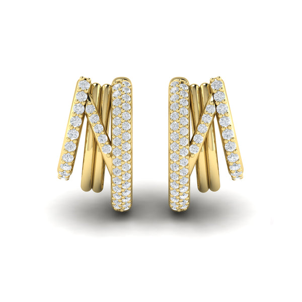 Diamond Twist Huggie Earrings