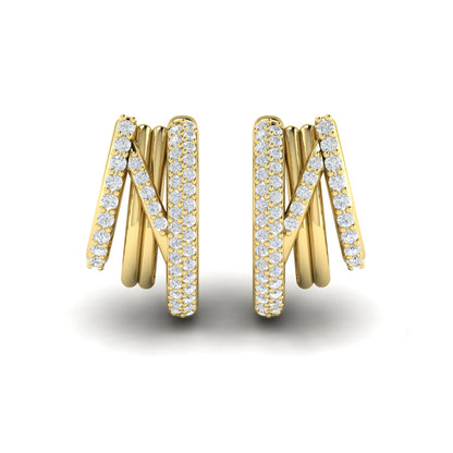 Diamond Twist Huggie Earrings