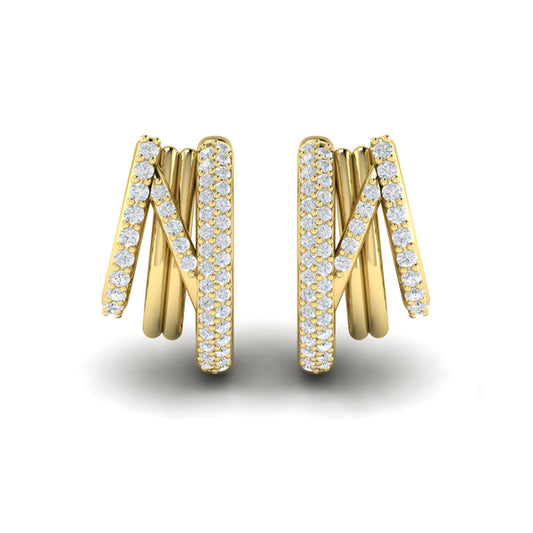 Diamond Twist Huggie Earrings