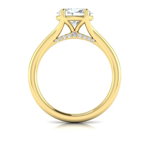 Horizon Solitaire Spit Shank Oval Engagement Ring