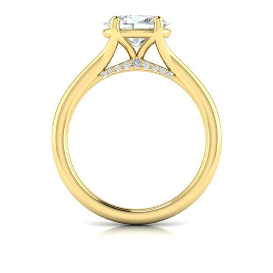 Horizon Solitaire Spit Shank Oval Engagement Ring
