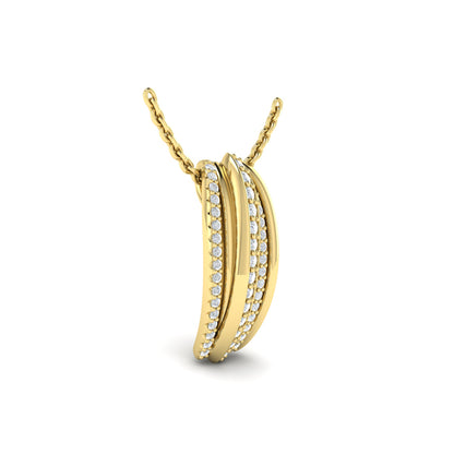 Triple Row Diamond Fluted Pendant